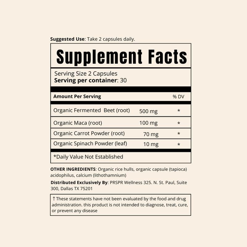 Vivant Health and Wellness™ Fermented Beet Root and Maca, 60 Count